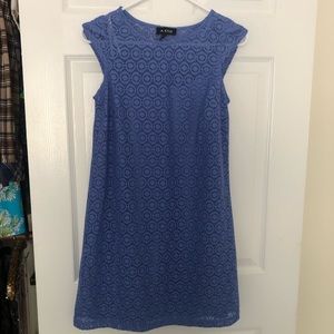 A. Byer blue lace slip dress